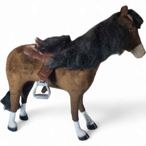 Paradise Kids‎ 2009 Standing Plush Horse – Brown Toy Pony with Saddle – 18"